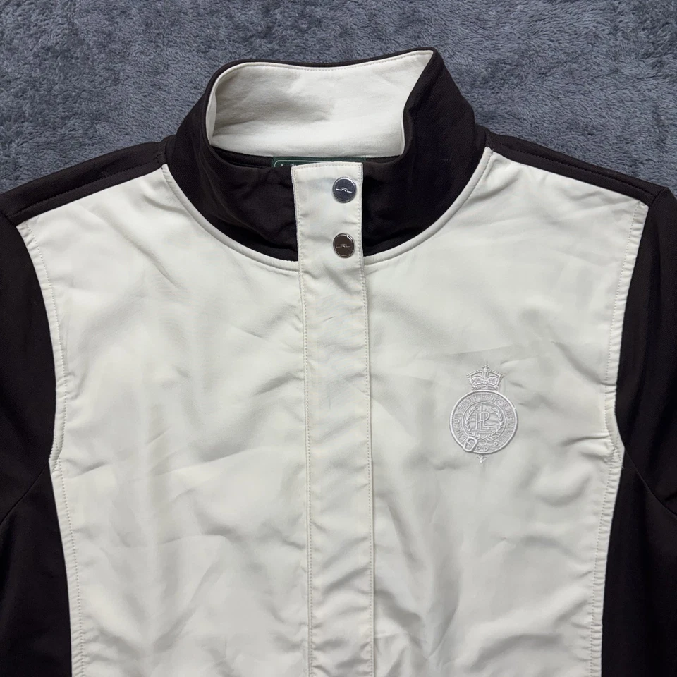 Chaqueta Ralph Lauren Mujer XL Beige Marrón Cremallera Completa Lauren Active LRL Golf Tenis Foto 2 de 4