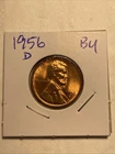 1956-D Lincoln Cent BU From Original Roll Free Shipping