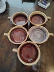 Vintage Hull Pottery USA Brown Drip Glaze Over Proof Soup Chili Bowl Lot Of 5