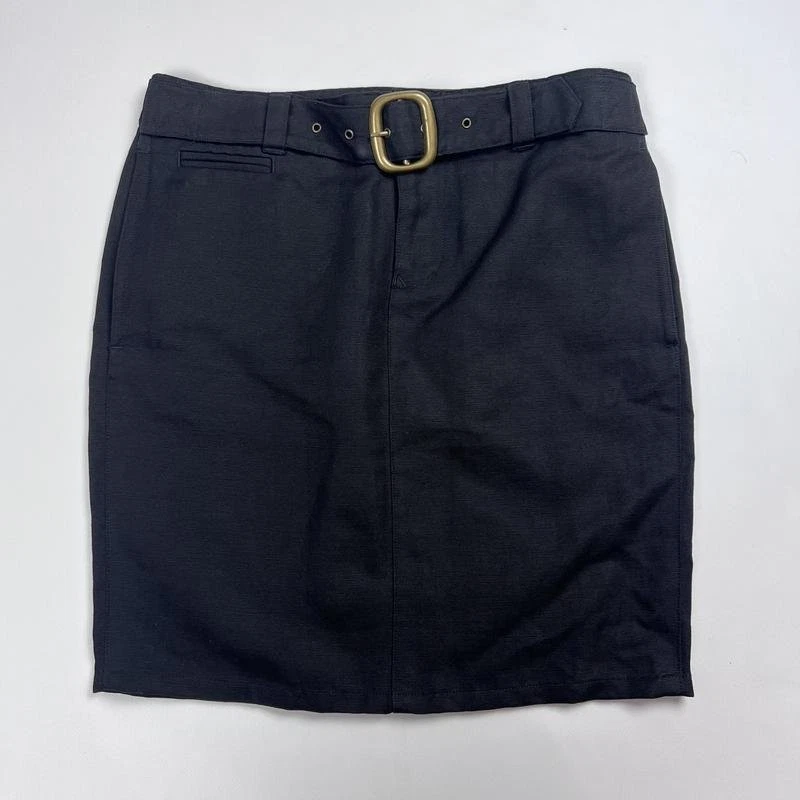 Women Ralph Lauren Skirt Black Cotton/Linen 36 / S