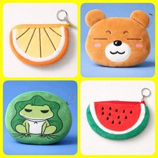 Fluffy Soft Coin Purse Pouches Colorful Fun Kids Keychain Ring U Pick NEW