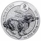 2023 1 Oz Republic of Rwanda Lunar Year of the Rabbit .999 Fine Silver Round