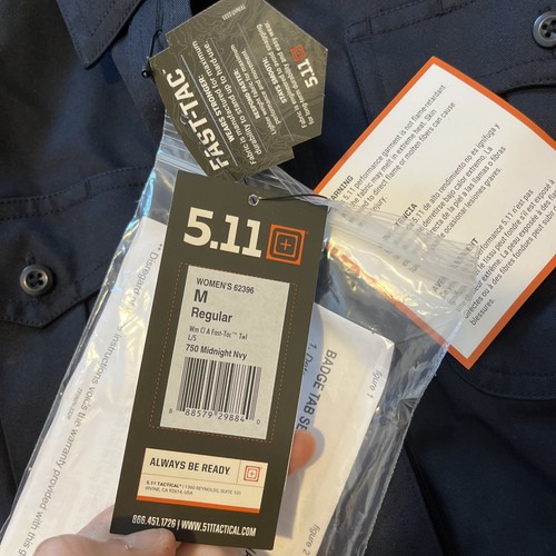 5.11 Tactical Women’s CLS A Fast TAC LS shirt 62396 Midnight Navy - Picture 3 of 7