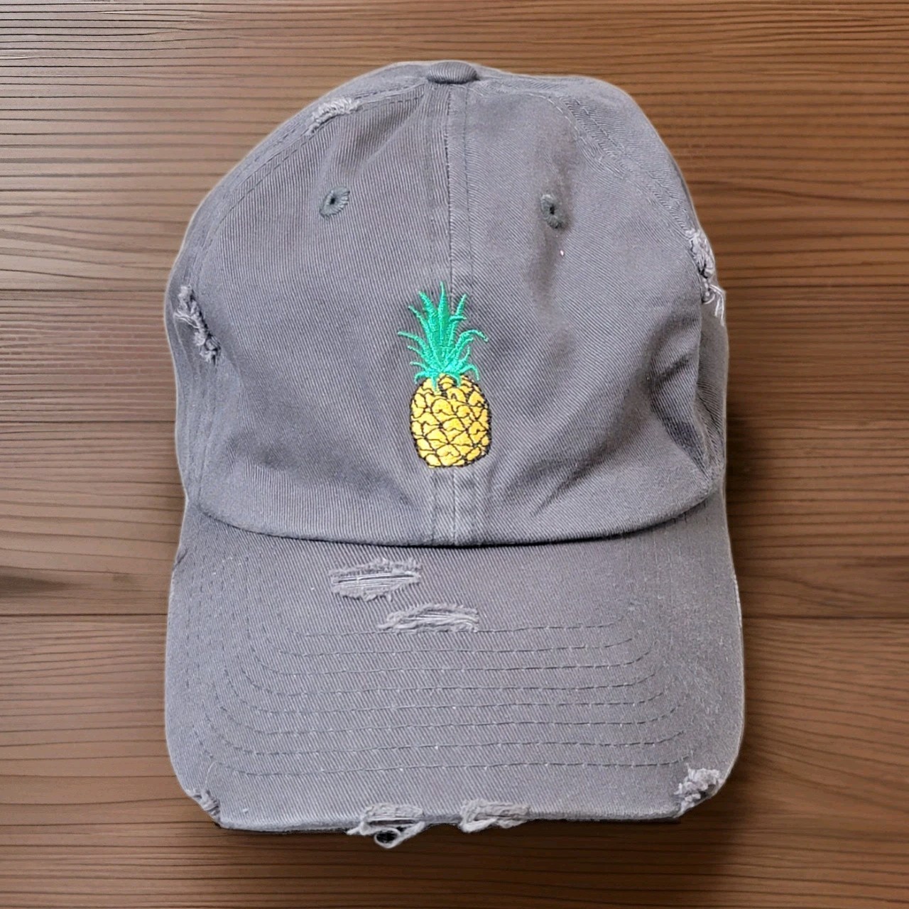 Kbethos Gray Distressed Pineapple Adjustable Hat … - image 1