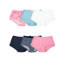 Women  s 6-Pack Cotton Boyshort Panties Full Coverage Breathable Soft Fit