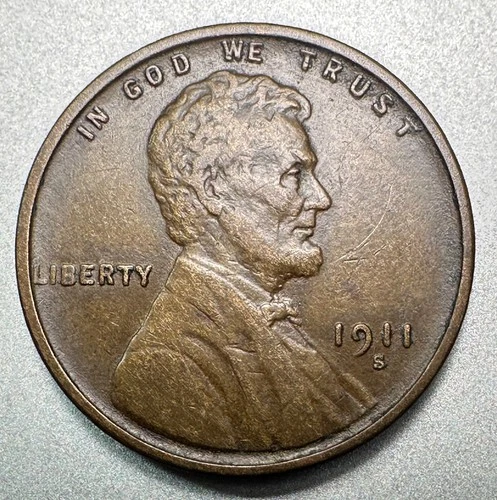 1911-S  LINCOLN CENT  XF   KEY DATE  #1782