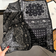 70 Cashmere 30 Silk Shawl 65X65cm cashew Print Bandana Scarf Neckerchief new