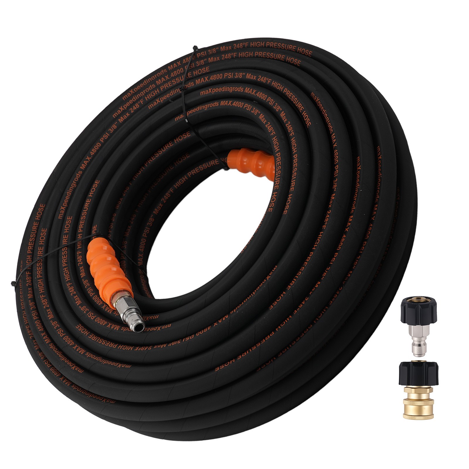 125FT Power Pressure Washer Hose 3/8" 4800PSI for Honda Simpson Steel Wire Braid
