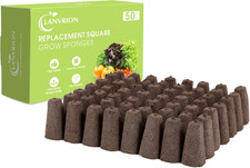50pcs Square Hydroponic Grow Sponges Pods Indoor Garden Seed Starter Kit 0.52 per gallon