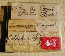 Close To My Heart Greetings From The Heart Rubber Wood Stamps Pack Set of 6 Lot