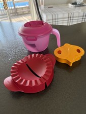 Tupperware Pink Rice Cooker, Red Dumpling Mold & Orange Sandwich Cutter