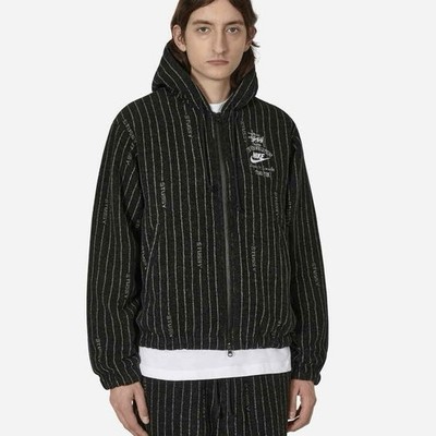 Nike x Stussy Striped Wool Jacket Black DR4023-010 Unisex Small