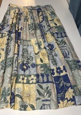 Vintage Alfred Dunner Button Front A-Line Skirt Womens Size 12 Floral Cottage