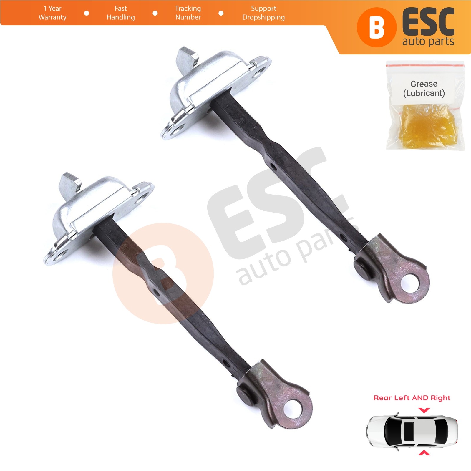 2X Rear Door Hinge Stop Assy Limiter for Toyota C-HR MK1 X1 AX10 AX50 2016-2024