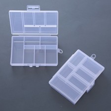 Clear 6-Compartment Storage Box with Lid for Small Parts and Craft Supplies