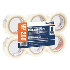 Shurtape 104483 Carton Sealing Tape, 1.8 Mil, Clear, Pk6