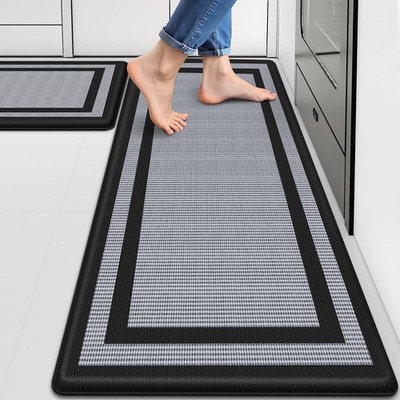 LuxStep Kitchen Mats [2 17.3'' x 47 ''+ x 29 ''-0.40 inches, Classic Black