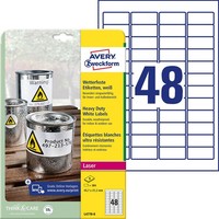 Avery Zweckform Wetterfeste Folienetiketten L4778-8 Weiß 45,7 X 21,2 Mm, 8...