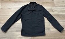 Theory Men s Black Field Jacket Utility Coat Full Zip Snap Front Lightweight M