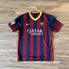 2013-2014 Nike Authentic FC Barcelona Neymar Jr. Home Jersey Shirt Kit Used 
