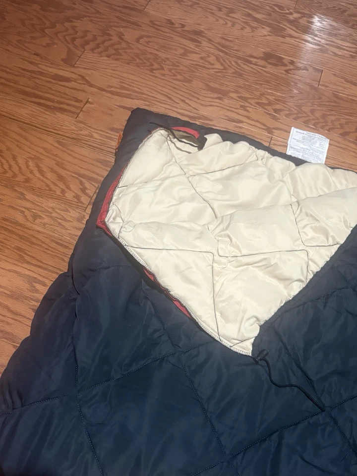 Ozark Trail Navy Blue Tan Full Zip Sleeping Bag - 36in x 80in (91.4cm x 203.2cm) - Image 2 of 4