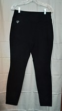 Quacker Factory Dream Jeannes womens XS Knit Black Jeans, Elastic Waist