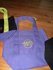 Limited Trader Joe's Mini Halloween Purple Canvas Tote Bag - SHIPS TODAY 🎃