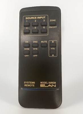 Elan System 6 S6REM Source Multi-Room Zone HAND Held Remote Control