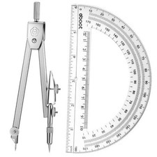Protractor and Compass Student Geometry Math Set Pcs 1 Clear
