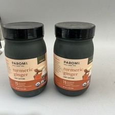 2 Pack Organic Turmeric Ginger Green Tea Glass Jar 15 Bags Each Exp 02/26