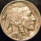 1926-P Buffalo Nickel Choice Original AU Full Horn