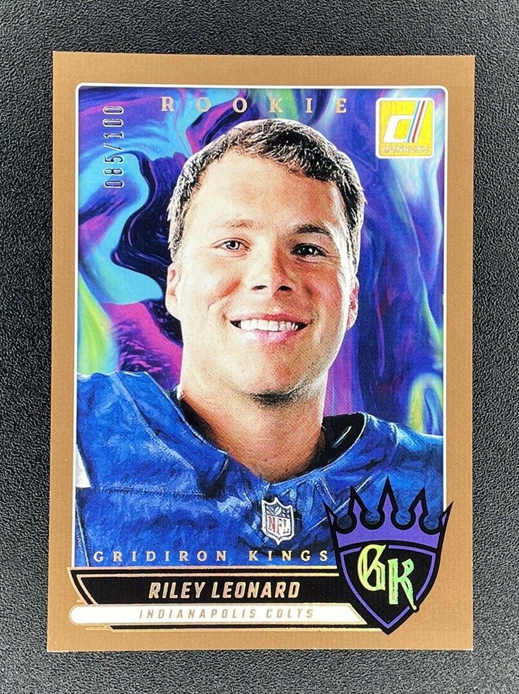 Riley Leonard 85/100 - 2025 Panini Donruss Gridiron Kings Rookie Colts  RGK-RLD