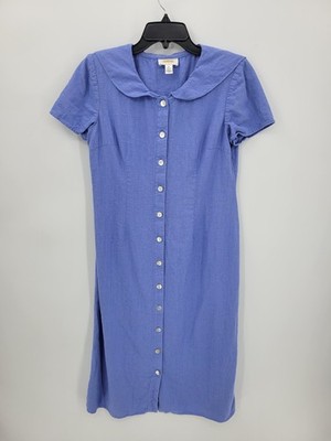 cornflower blue linen dress Aysha Buttoned Linen Midi Dress / Cornflower Blue | MESHKI