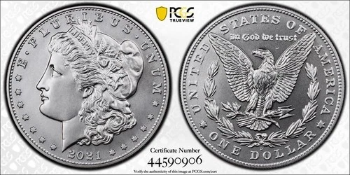 2021-D Morgan Dollar PCGS MS69 Gold Shield First Strike