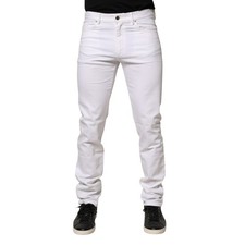 PAUL & SHARK Jeans White Skinny Mid Waist Men Denim Trouser IT48/W34/M 400usd
