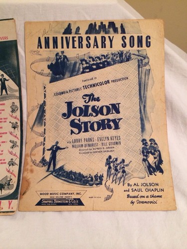 2 Lot April Showers ANNIVERSARY SONG JOLSON STORY SHEET MUSIC 1926 1921 - Picture 2 of 9