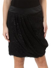 Untold House of Fraser Black Sparkly Jacquard Drape Skirt RRP £70 UK Ship