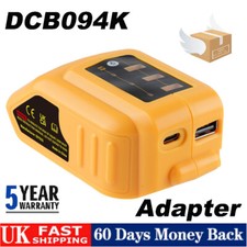 Adapter DCB094k with Type-C and USB Power Source Battery for Dewalt 10.8V-20V UK