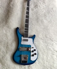 Custom  Bass Guitar 4-strings  blue  Rosewood Fretboard Chrome Hardware