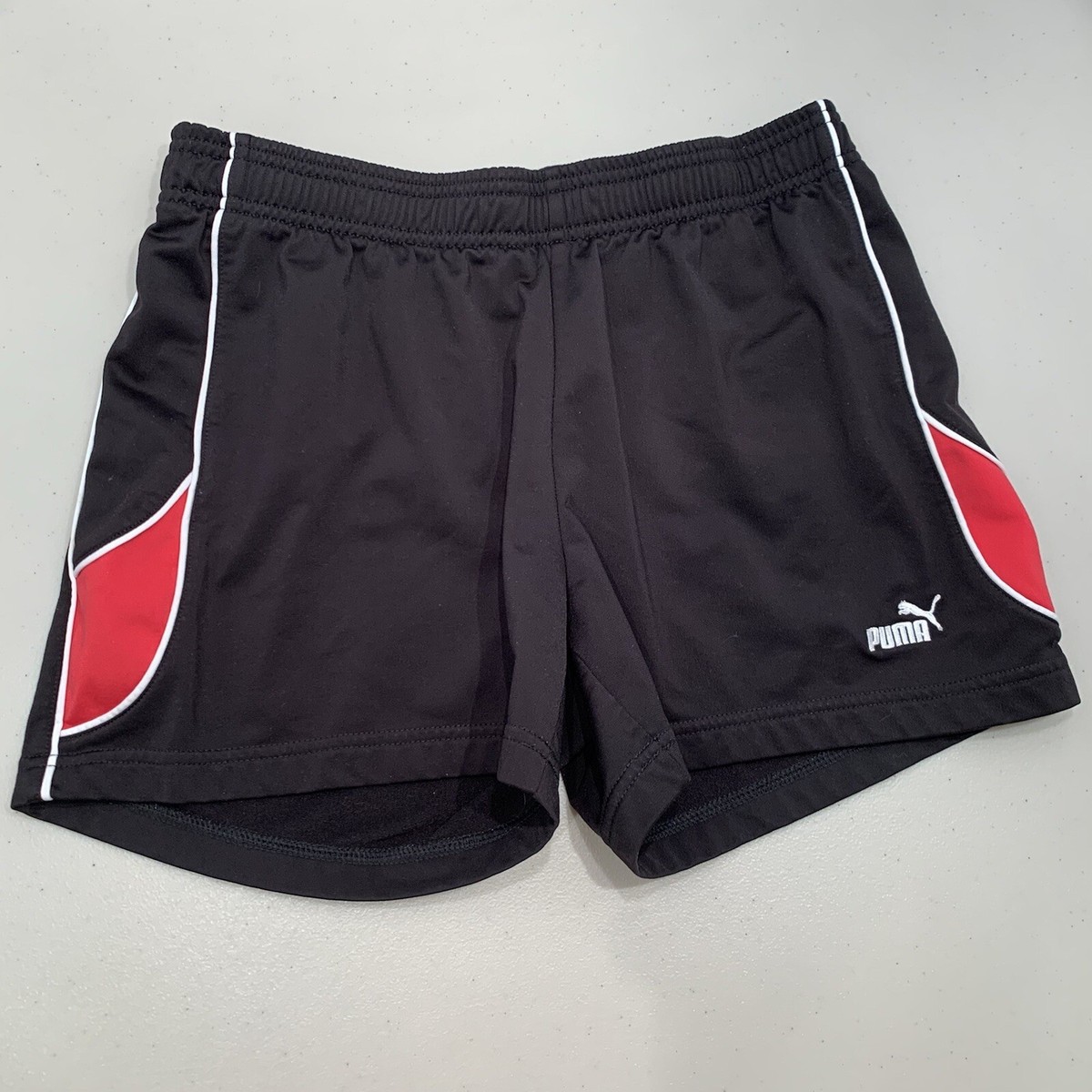 Puma Running Shorts Junior Girls Size Large Black Drawstring Hidden Pocket