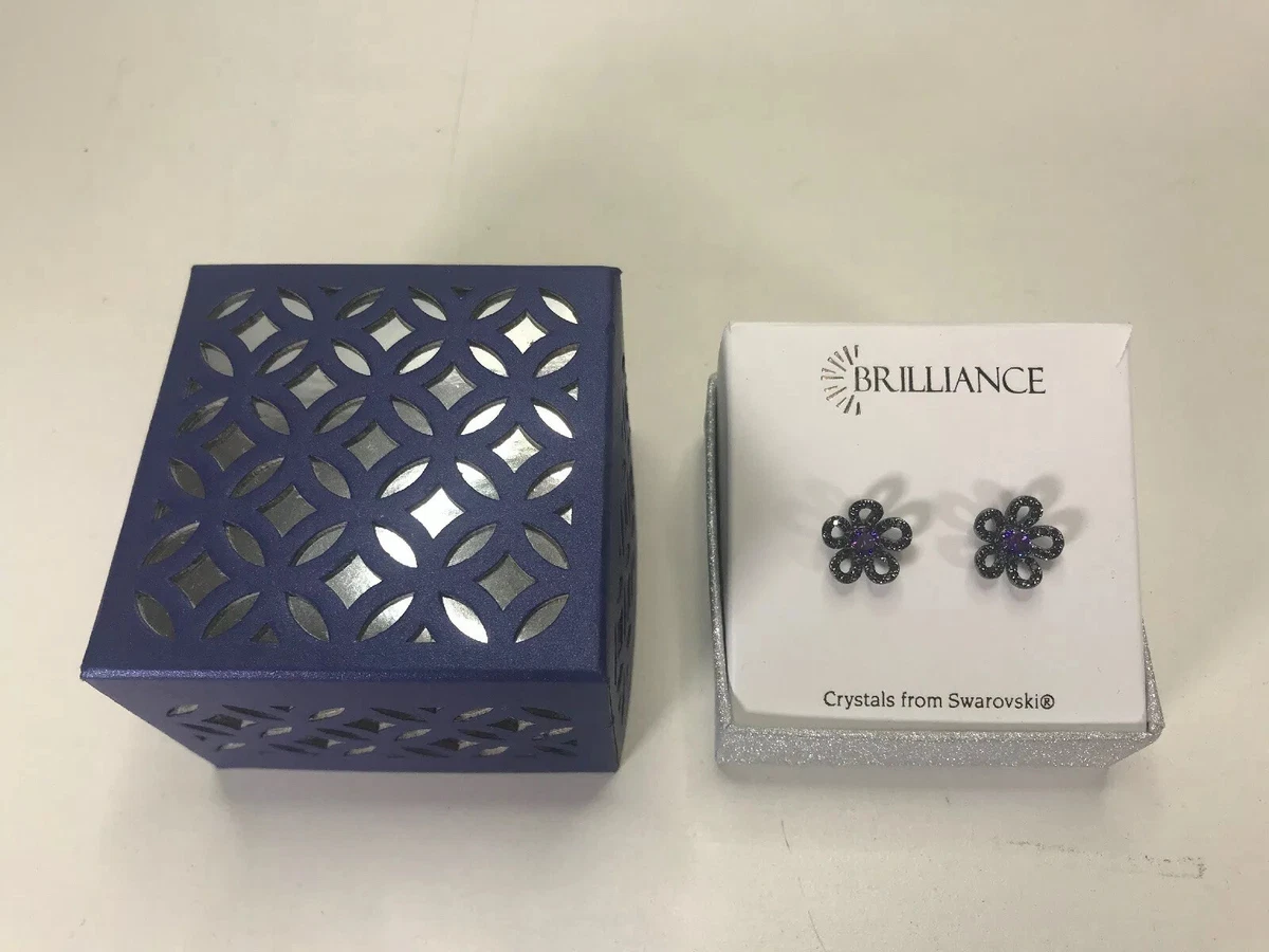 Brilliance Crystals from Swarovski Stud Earrings Metallic Black