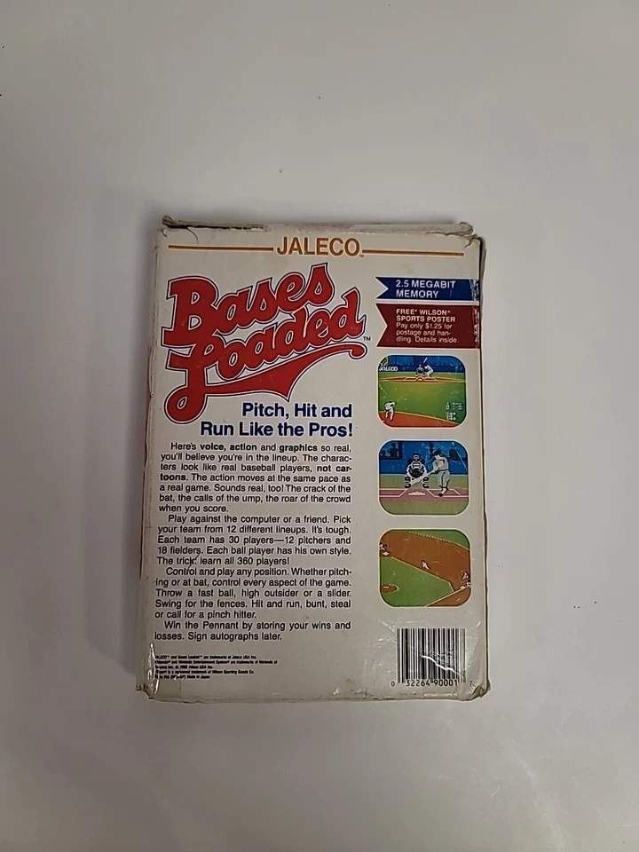 Bases Loaded (Nintendo Entertainment System, NES) With Box Game And Manual  - Image 3 of 4