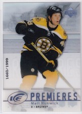 2007-08 Upper Deck Ice #136 Matt Hunwick RC /1999 - Boston Bruins