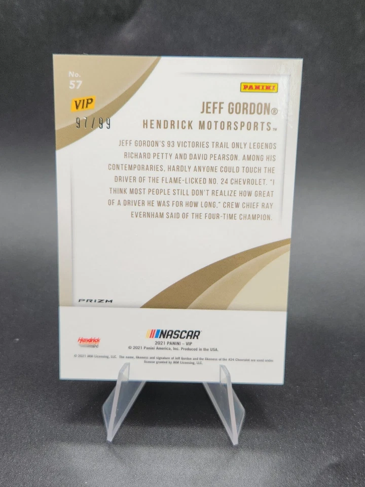 2022 Panini National 2021 VIP Gold Pack Prizm Jeff Gordon Cracked Ice /99 - Image 2 of 2