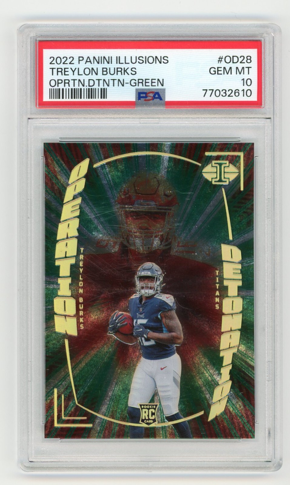 Treylon Burks Panini Illusions Operation Detonation #OD28 Green