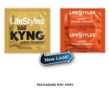 Lifestyles Kyng Large Gold Lubricated Lubricated Condoms Latex Condom Pack of 40