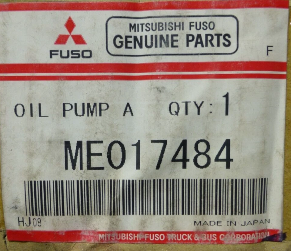 BOMBA DE ACEITE ORIGINAL MITSUBISHI ME017484 PARA 4D34 4D34T FUSO FE FG ROSA 3.9L Foto 3 de 3