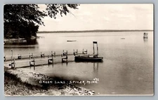 Spicer Minnesota MN Green Lake Boat Dock Real Photo Postcard RPPC 1930-50