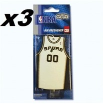 3x NBA San Antonio Spurs Jersey Air Fresheners - Outdoor Fresh Scent