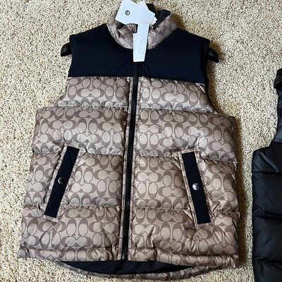 NWT Coach Men s Logo Signature Down Vest Khaki C5035